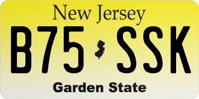 NJ license plate B75SSK