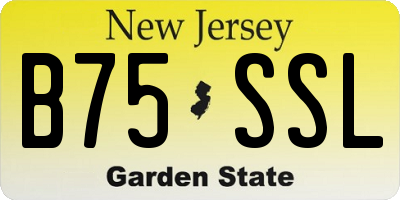 NJ license plate B75SSL
