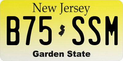 NJ license plate B75SSM