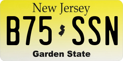 NJ license plate B75SSN