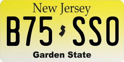 NJ license plate B75SSO