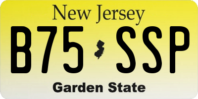 NJ license plate B75SSP