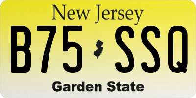 NJ license plate B75SSQ