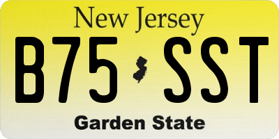 NJ license plate B75SST