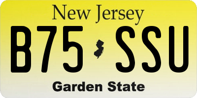 NJ license plate B75SSU