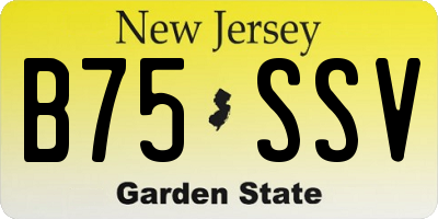 NJ license plate B75SSV