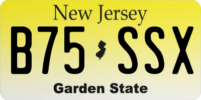 NJ license plate B75SSX