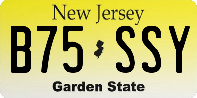 NJ license plate B75SSY