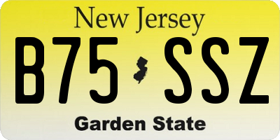 NJ license plate B75SSZ