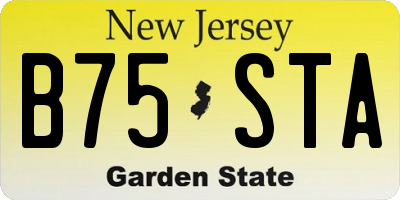 NJ license plate B75STA