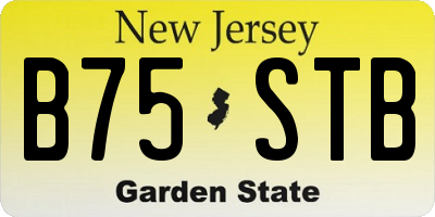 NJ license plate B75STB