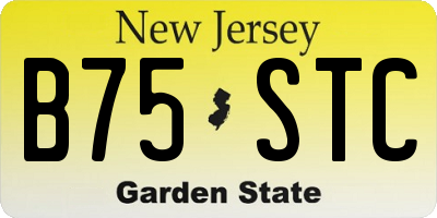 NJ license plate B75STC