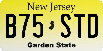 NJ license plate B75STD