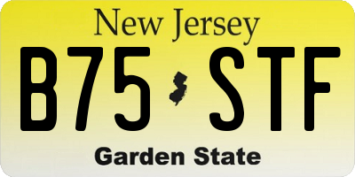 NJ license plate B75STF
