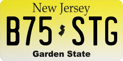 NJ license plate B75STG