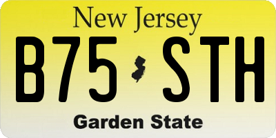NJ license plate B75STH