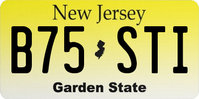 NJ license plate B75STI