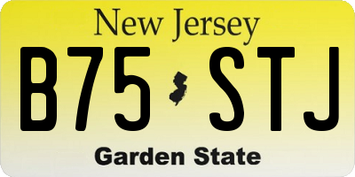 NJ license plate B75STJ