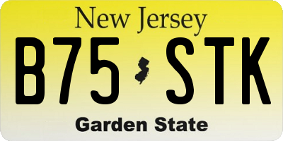 NJ license plate B75STK