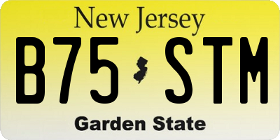 NJ license plate B75STM