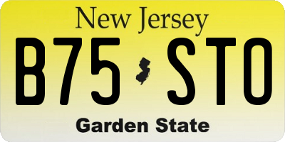 NJ license plate B75STO