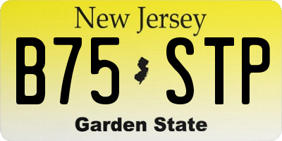NJ license plate B75STP