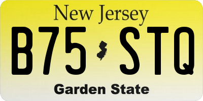 NJ license plate B75STQ