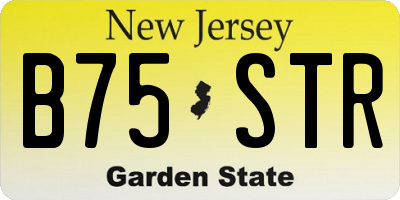 NJ license plate B75STR