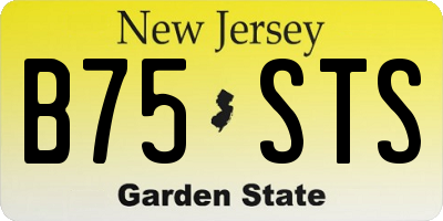 NJ license plate B75STS
