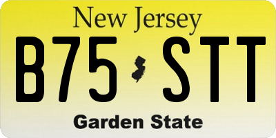 NJ license plate B75STT