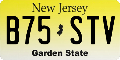 NJ license plate B75STV