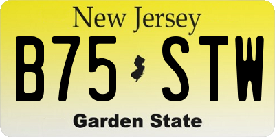 NJ license plate B75STW