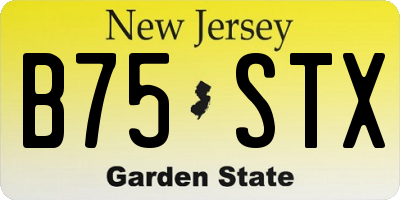 NJ license plate B75STX