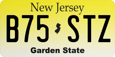 NJ license plate B75STZ