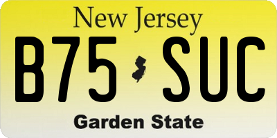 NJ license plate B75SUC