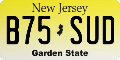 NJ license plate B75SUD