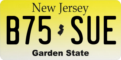NJ license plate B75SUE