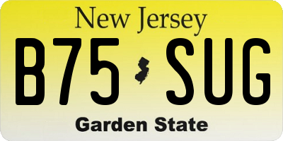 NJ license plate B75SUG