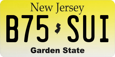 NJ license plate B75SUI