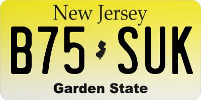 NJ license plate B75SUK