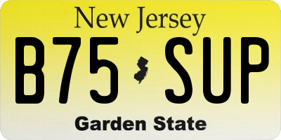 NJ license plate B75SUP
