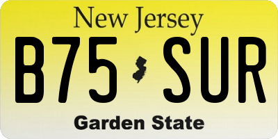 NJ license plate B75SUR