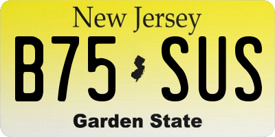 NJ license plate B75SUS