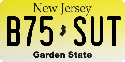 NJ license plate B75SUT
