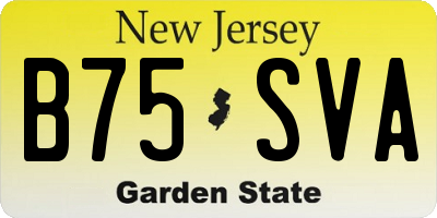 NJ license plate B75SVA