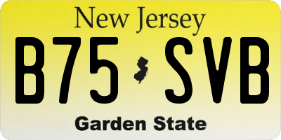 NJ license plate B75SVB