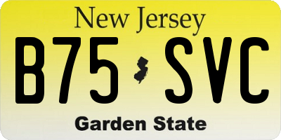NJ license plate B75SVC