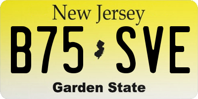 NJ license plate B75SVE