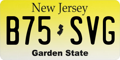NJ license plate B75SVG