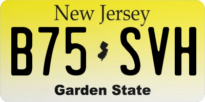 NJ license plate B75SVH